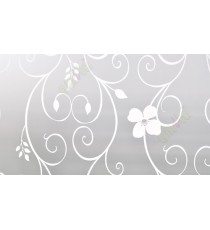 White frosted tendril plant decorative glass film